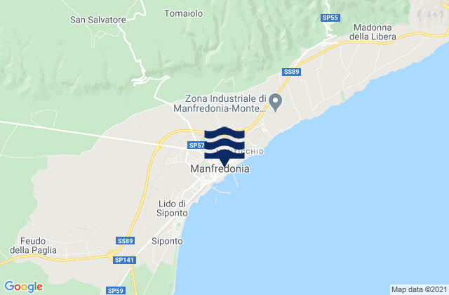 Manfredonia, Italyの潮見表地図