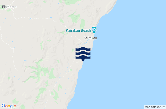 Mangakuri Beach, New Zealandの潮見表地図