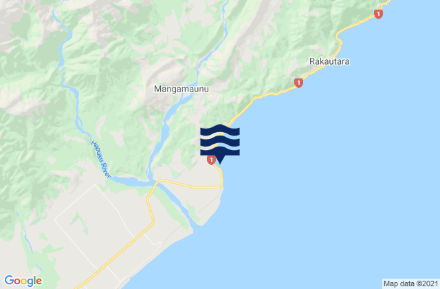 Mangamaunu, New Zealandの潮見表地図