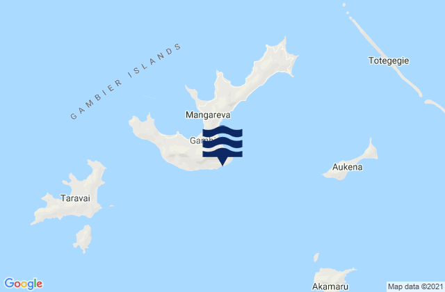 Mangareva Island, French Polynesiaの潮見表地図