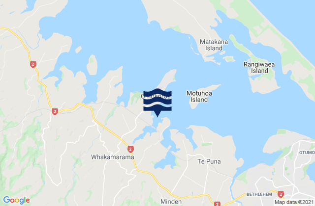 Mangawhai Bay, New Zealandの潮見表地図
