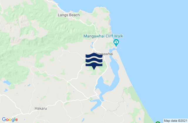 Mangawhai Estuary, New Zealandの潮見表地図