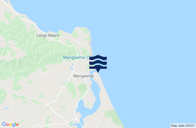 Mangawhai Heads, New Zealandの潮見表地図