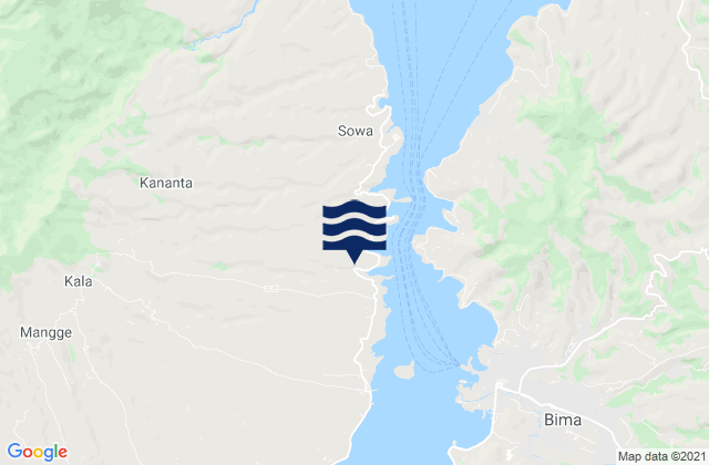 Manggenae, Indonesiaの潮見表地図