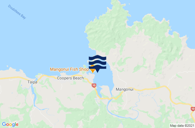 Mangonui Harbour, New Zealandの潮見表地図