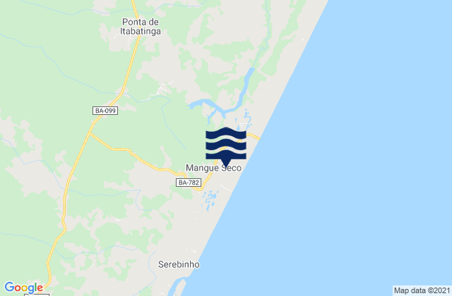 Mangue Seco, Brazilの潮見表地図