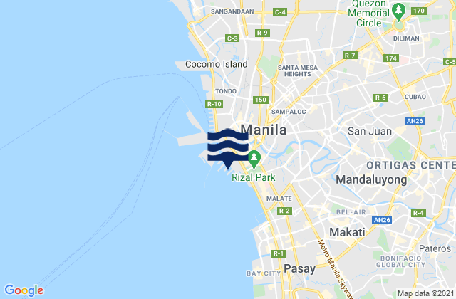 Manila, Philippinesの潮見表地図