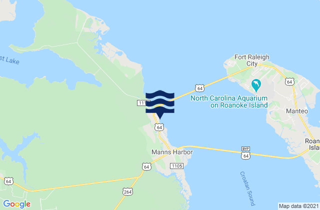 Manns Harbor, United Statesの潮見表地図