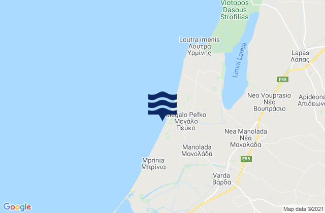 Manoláda, Greeceの潮見表地図