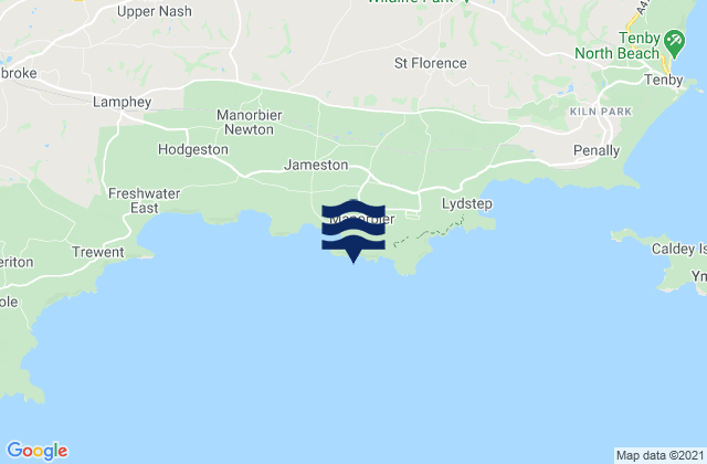 Manorbier, United Kingdomの潮見表地図