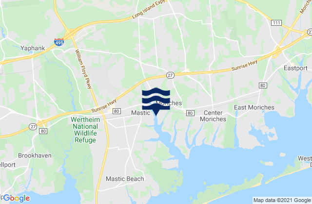 Manorville, United Statesの潮見表地図