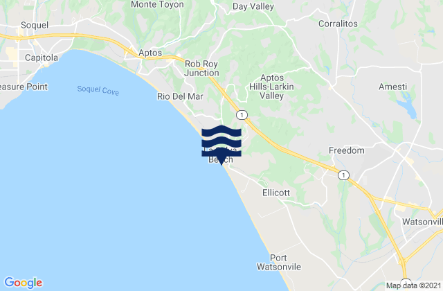 Manresa Beach, United Statesの潮見表地図