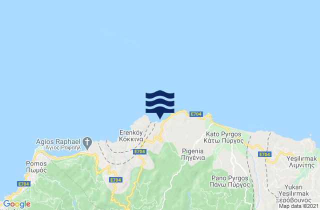 Mansoúra, Cyprusの潮見表地図