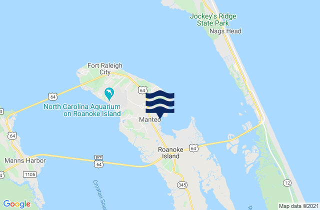 Manteo, United Statesの潮見表地図