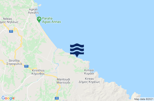 Mantoúdi, Greeceの潮見表地図