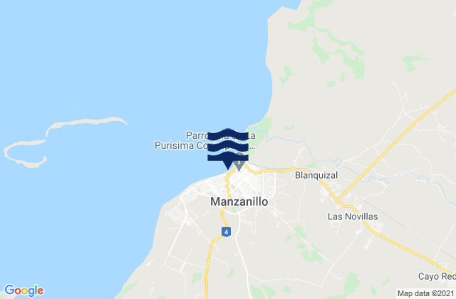 Manzanillo, Cubaの潮見表地図