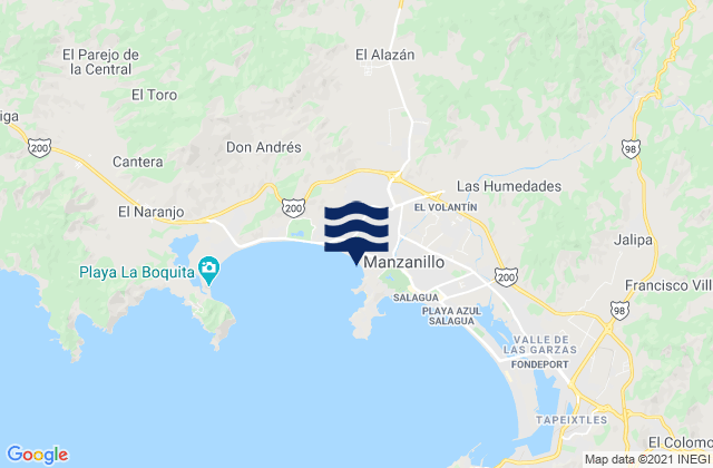 Manzanillo, Mexicoの潮見表地図