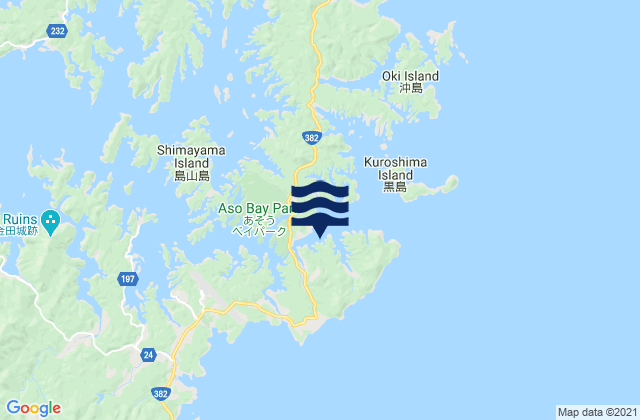 Manzeki-Eastern-Ent., Japanの潮見表地図