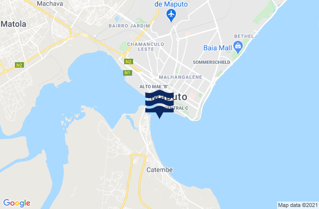 Maputo, Mozambiqueの潮見表地図