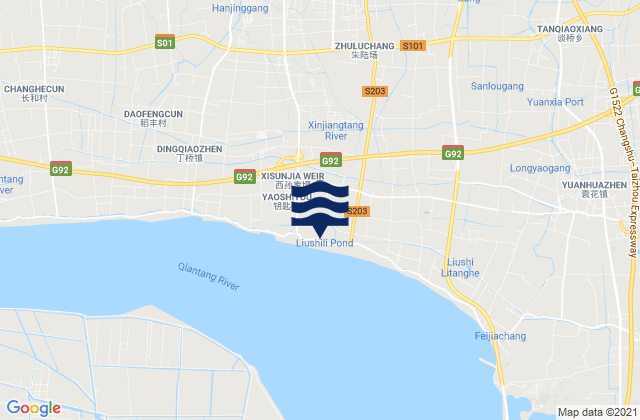 Maqiao, Chinaの潮見表地図