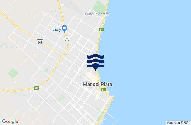 Mar del Plata, Argentinaの潮見表地図