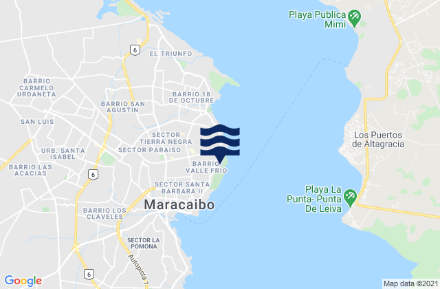 Maracaibo, Venezuelaの潮見表地図