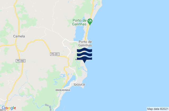 Maracaipe, Brazilの潮見表地図