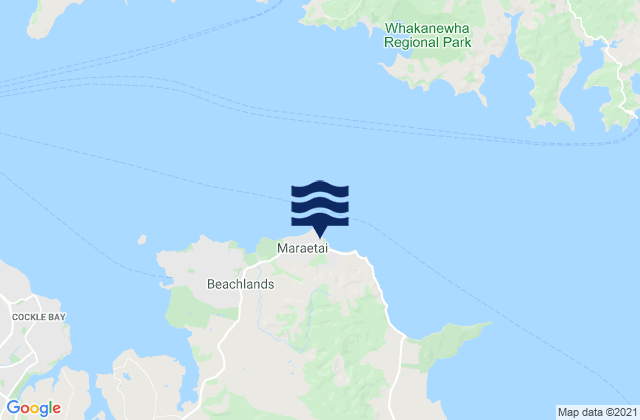 Maraetai Beach, New Zealandの潮見表地図
