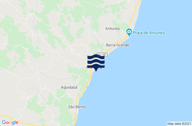 Maragogi, Brazilの潮見表地図