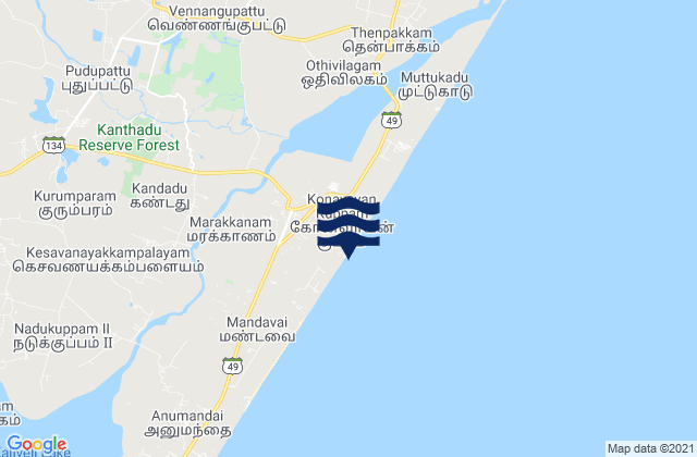 Marakkanam, Indiaの潮見表地図