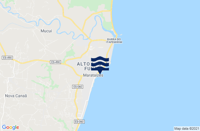 Marataizes, Brazilの潮見表地図
