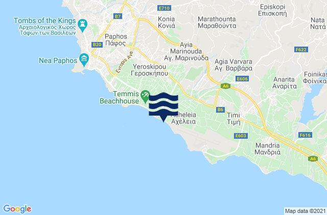 Marathoúnta, Cyprusの潮見表地図