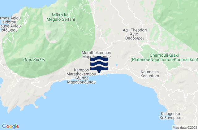 Marathókampos, Greeceの潮見表地図