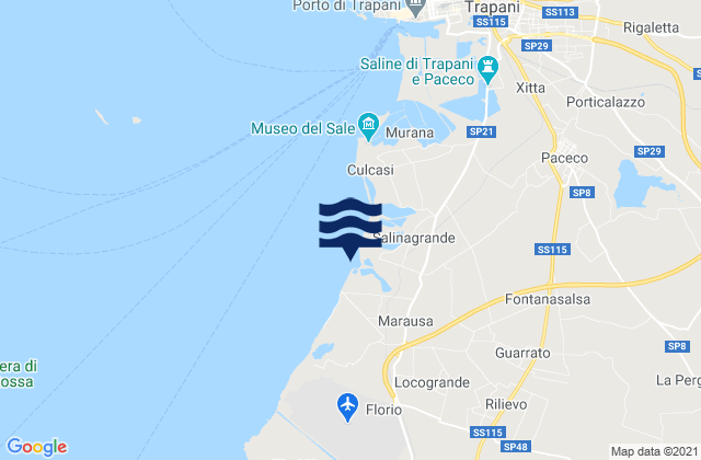 Marausa, Italyの潮見表地図