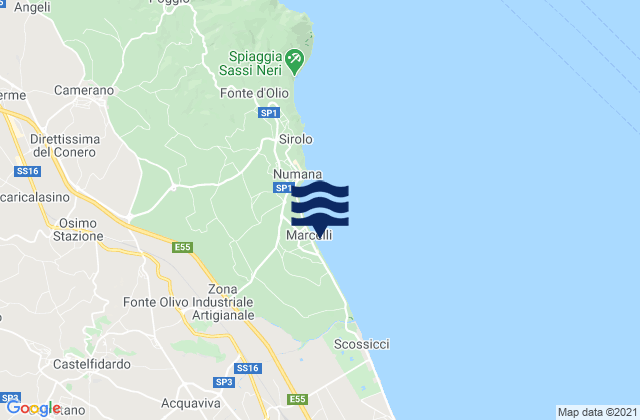 Marcelli, Italyの潮見表地図