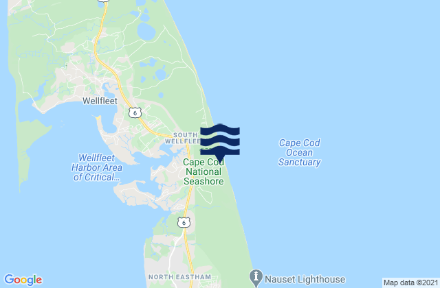 Marconi Beach Cape Cod National Seashore Wellfleet, United Statesの潮見表地図