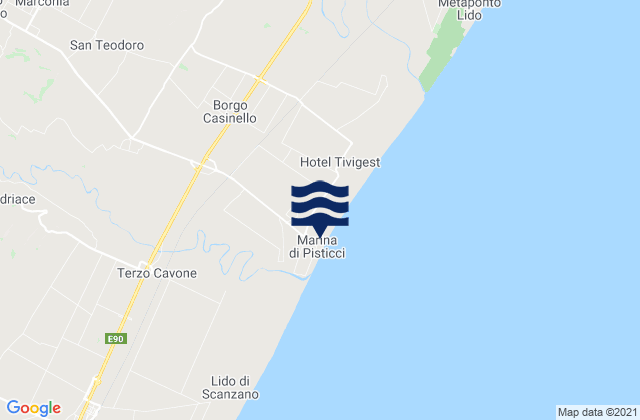 Marconia, Italyの潮見表地図