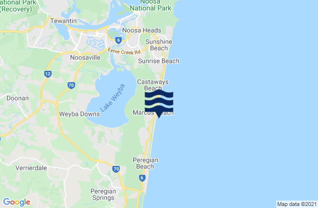 Marcus Beach, Australiaの潮見表地図