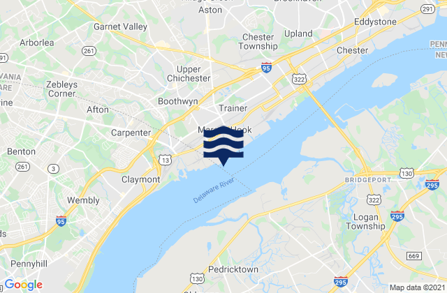 Marcus Hook River, United Statesの潮見表地図