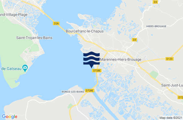 Marennes, Franceの潮見表地図