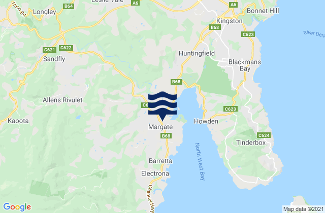 Margate, Australiaの潮見表地図