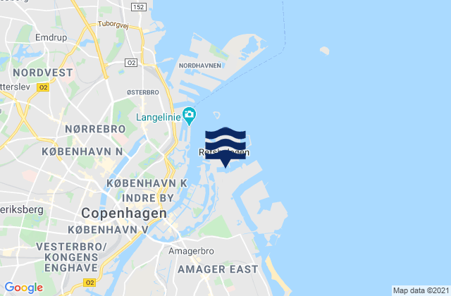 Margretheholms Havn, Denmarkの潮見表地図