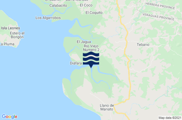 Mariato District, Panamaの潮見表地図