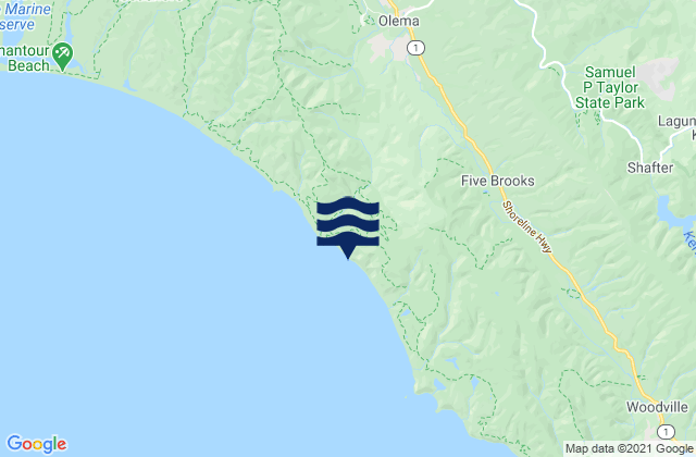 Marin County, United Statesの潮見表地図