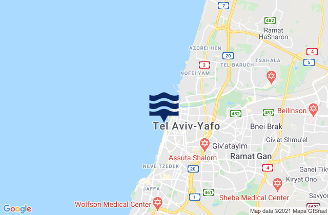 Marina, Palestinian Territoryの潮見表地図