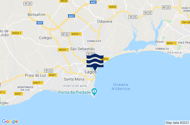 Marina de Lagos, Portugalの潮見表地図