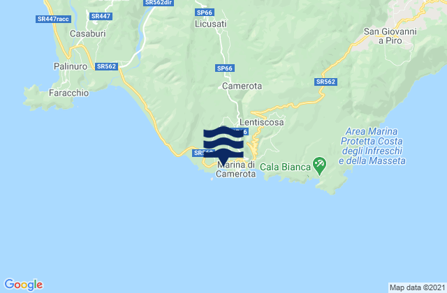 Marina di Camerota, Italyの潮見表地図