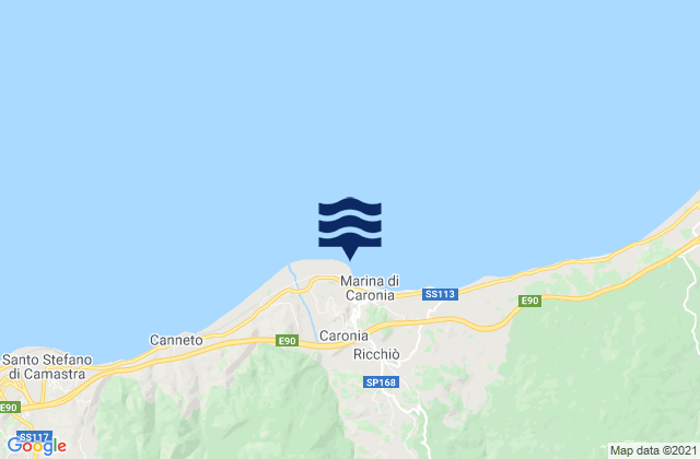 Marina di Caronia, Italyの潮見表地図
