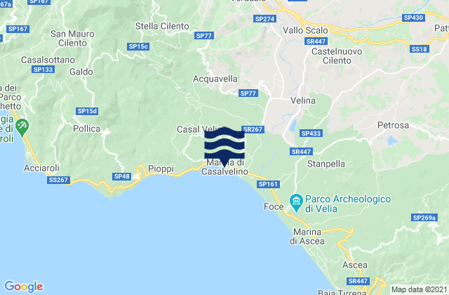 Marina di Casal Velino, Italyの潮見表地図