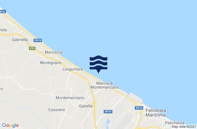 Marina di Montemarciano, Italyの潮見表地図